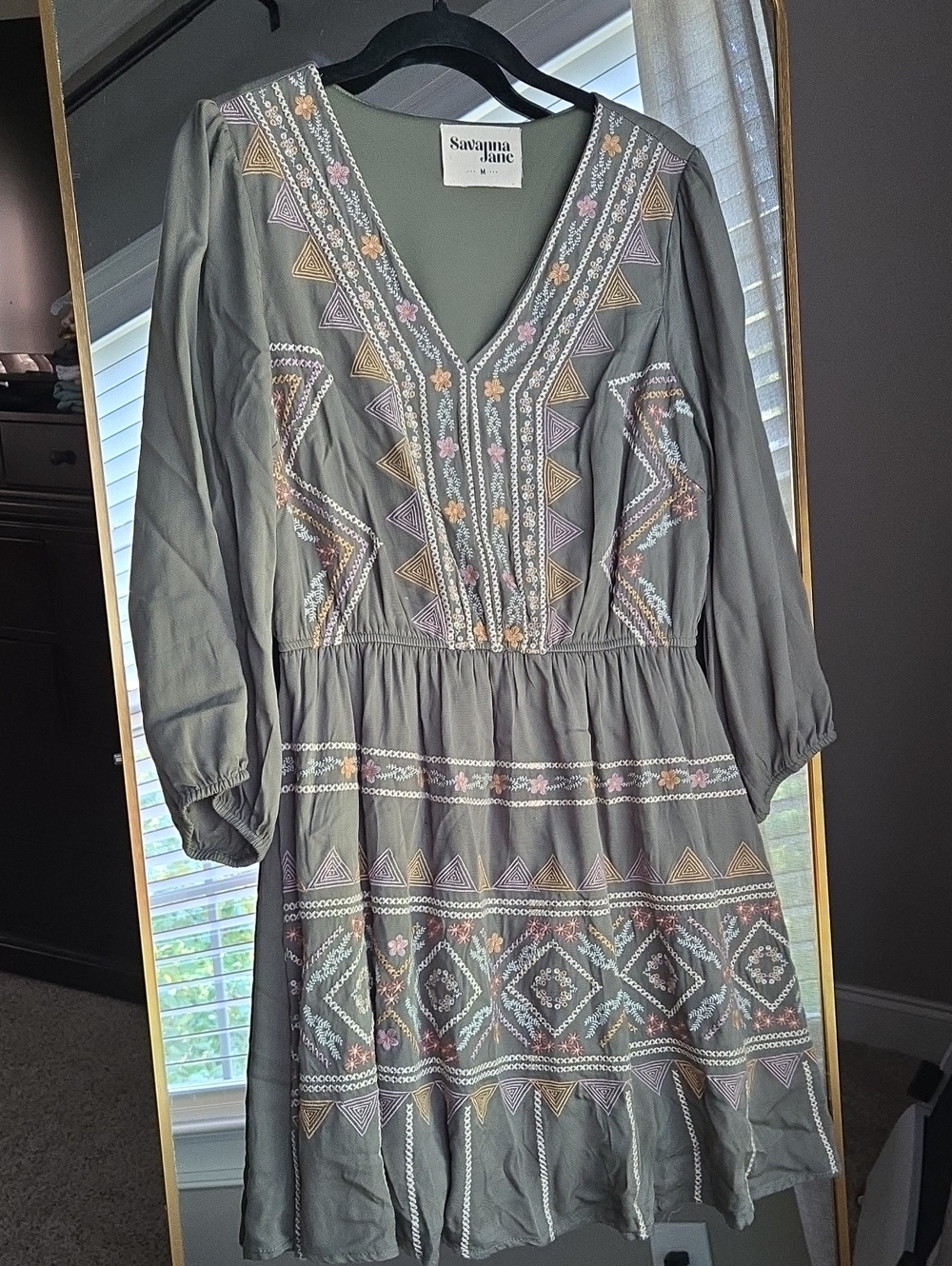 Savannah Jane Long Sleeve Dress M